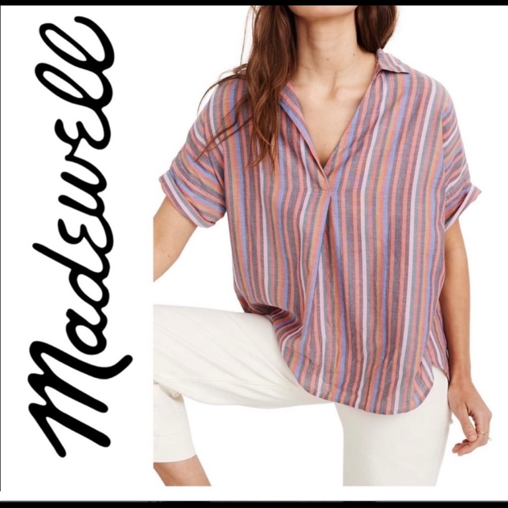Madewell Multicolor Courier Button-back Shirt